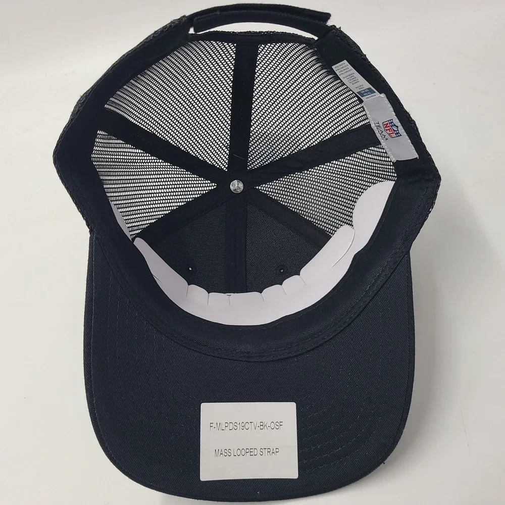 New England Patriots Hat Adjustable Trucker Mesh NFL Team Apparel Black Logo Men